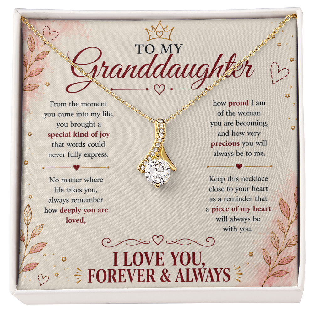 To My Granddaughter – A Piece of My Heart Forever Necklace