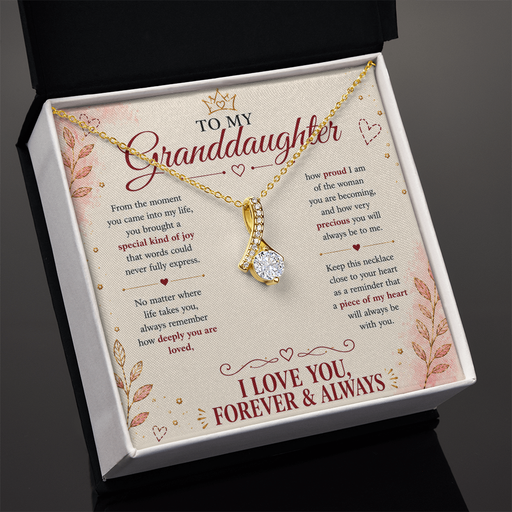 To My Granddaughter – A Piece of My Heart Forever Necklace