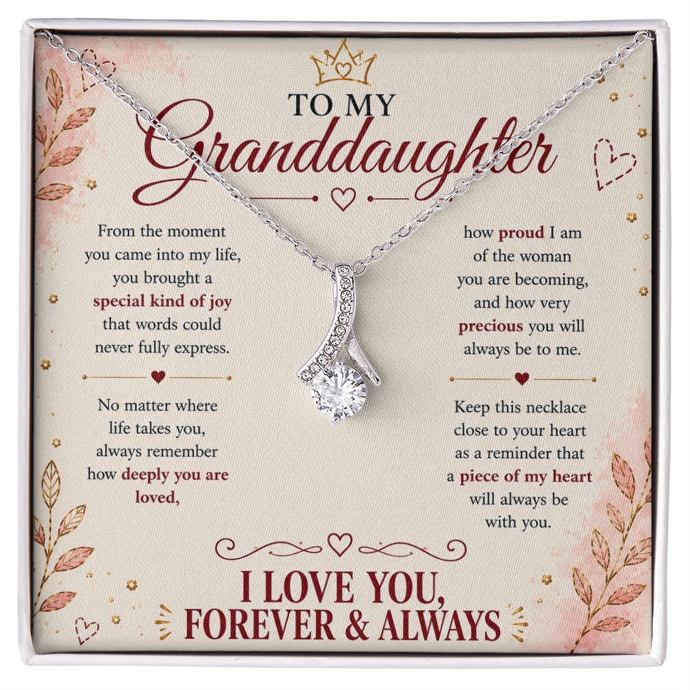 To My Granddaughter – A Piece of My Heart Forever Necklace