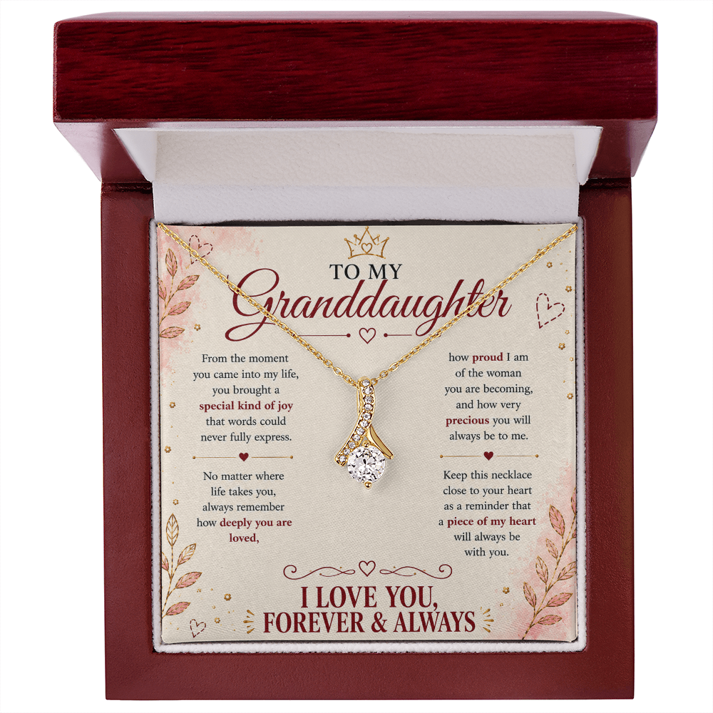 To My Granddaughter – A Piece of My Heart Forever Necklace