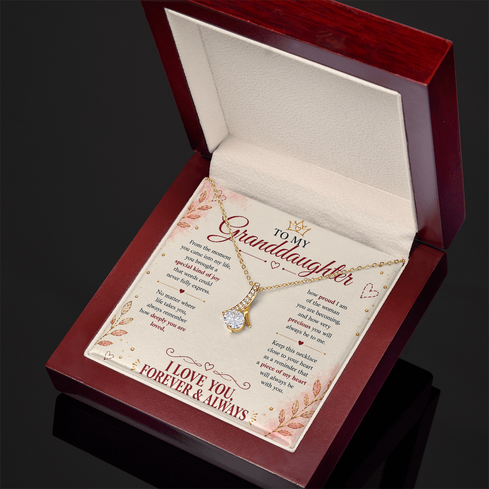 To My Granddaughter – A Piece of My Heart Forever Necklace