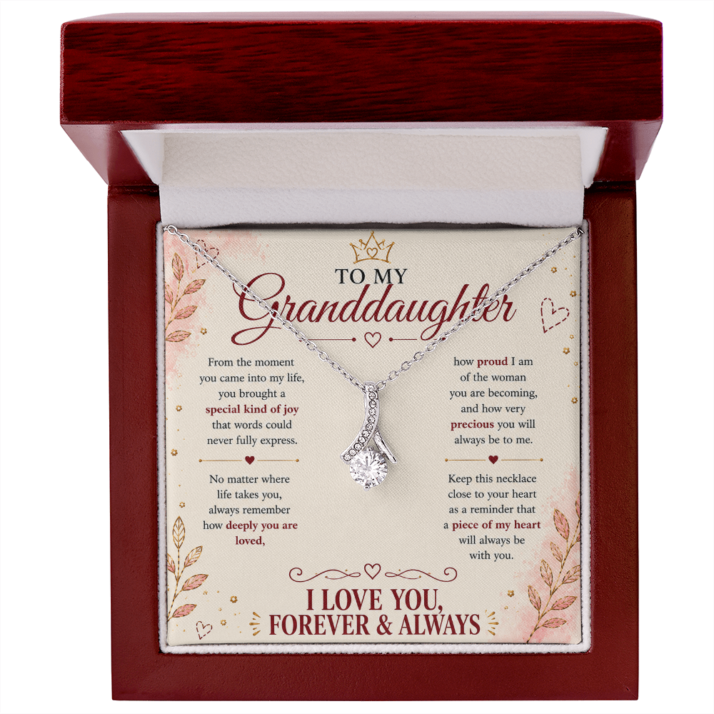 To My Granddaughter – A Piece of My Heart Forever Necklace