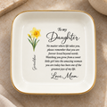 Personalized Birth Flower Jewelry Dish – Forever Loved by Mom